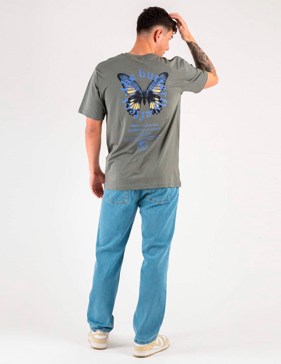 Camiseta Only & Sons 'Keane Butterfly' Gris Verdoso