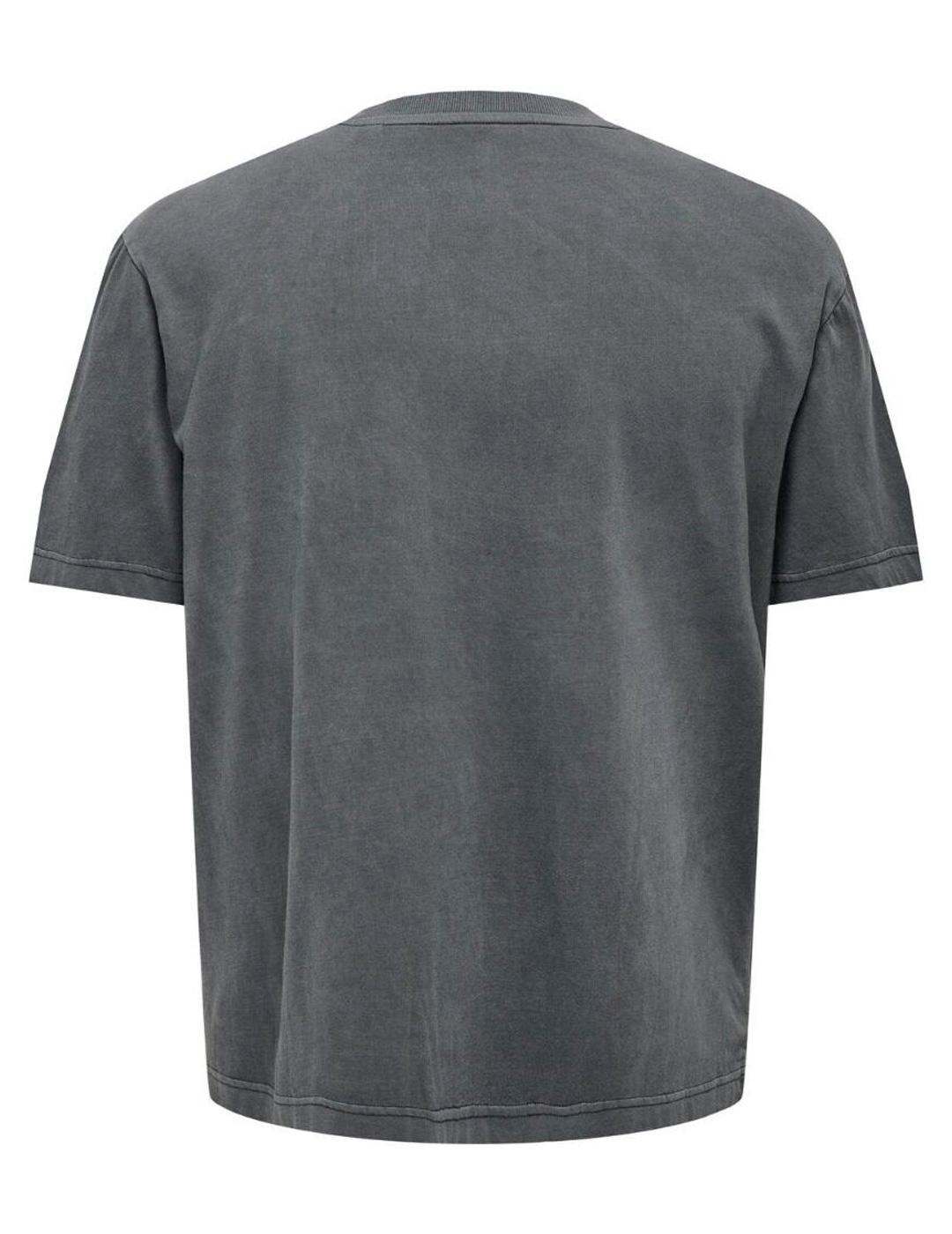 Camiseta Only & Sons 'Celebrity Rap' Fifty Cent Gris