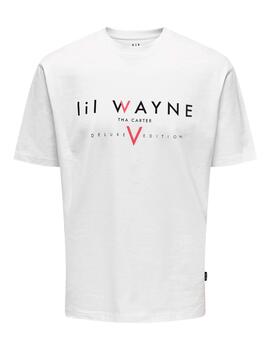 Camisetas Only & Sons 'Lil Wayne Life' Blanco