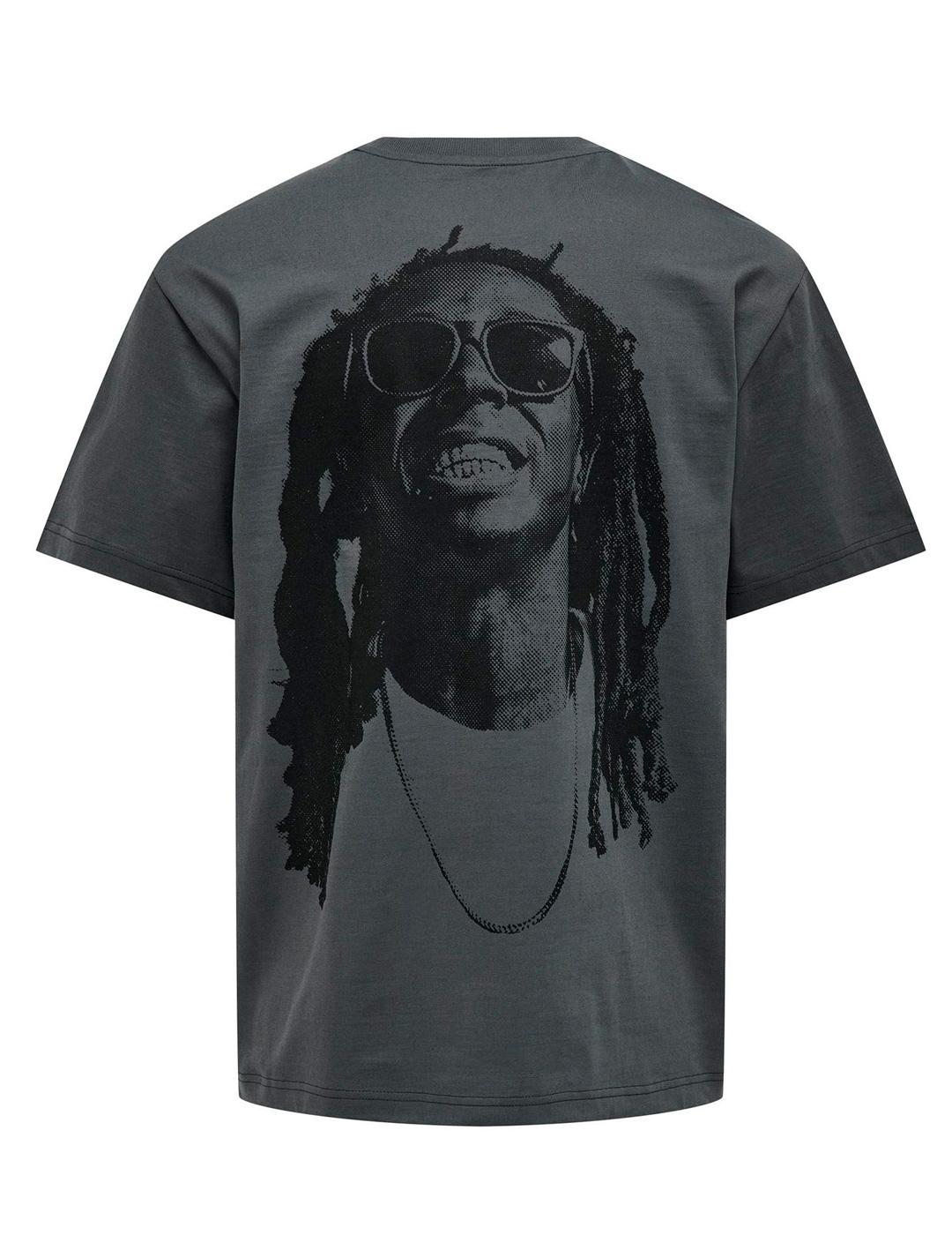 Camisetas Only & Sons 'Lil Wayne Life' Gris