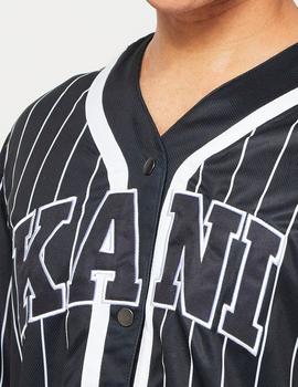 Camisa Karl Kani 'Baseball Pinstripe' Negro
