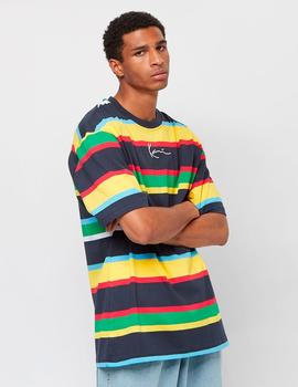 Camiseta Karl Kani 'Small Signature Stripe' Marino