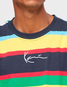 Camiseta Karl Kani 'Small Signature Stripe' Marino