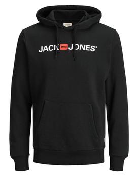 Sudadera Jack & Jones Logotipo Capucha Negro