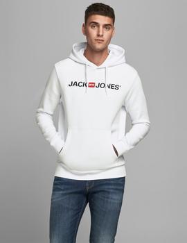 Sudadera Jack & Jones Logotipo Capucha Blanco