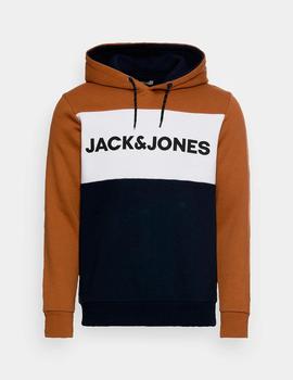 Sudadera Jack & Jones 'Logo Blocking' Marrón