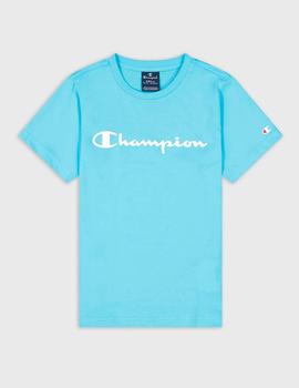 Camiseta Champion 'Logo Script' Junior Azul