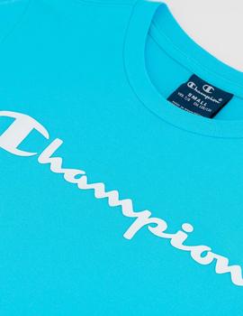 Camiseta Champion 'Logo Script' Junior Azul