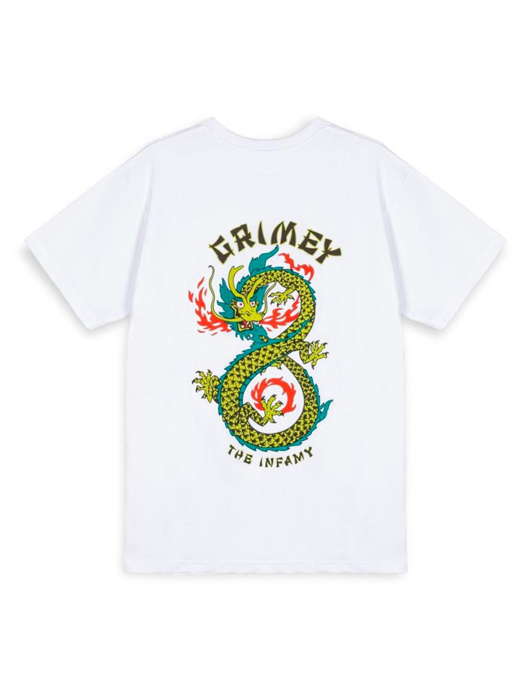 Camiseta Grimey 'The Lucky Dragon' Blanco