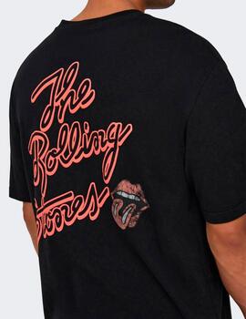Camiseta Only & Sons 'Rolling Stones' Negro