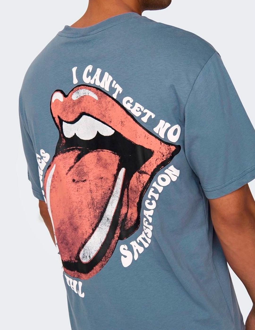 Camiseta Only & Sons 'Rolling Stones' Azul